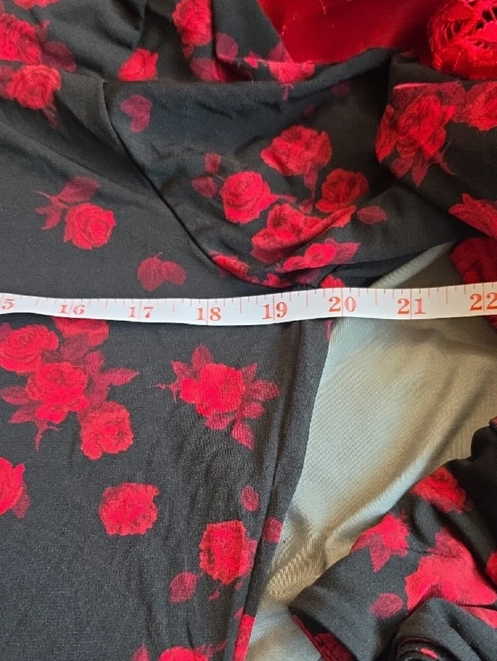 Michael Kors Black Long Sleeve Dress with Red Rose Print